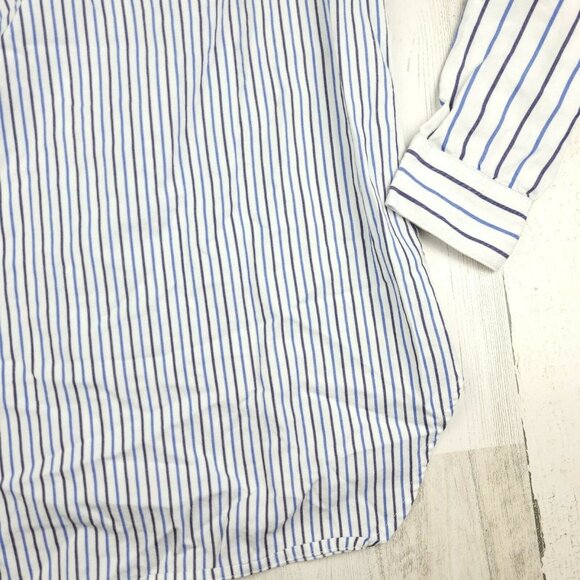 Madewell Women Blue/White Striped Long Sleeve Regular Fit Button Down Shirt XS - Picture 8 of 9